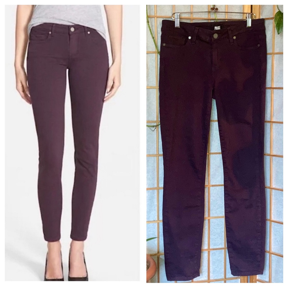 Paige Verdugo Ankle Autumn Plum Skinny Jeans sz 28